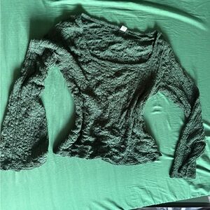 Old Navy Forest Green mesh knit top
